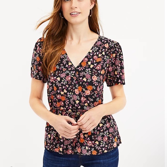 LOFT Tops - Petite Floral Wrap Blouse XL loft womens shirt